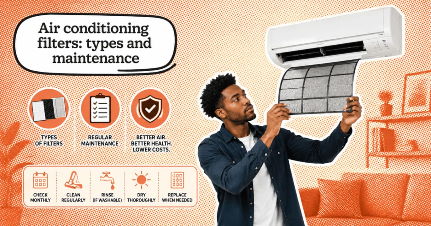 Air conditioning filters: types and maintenance