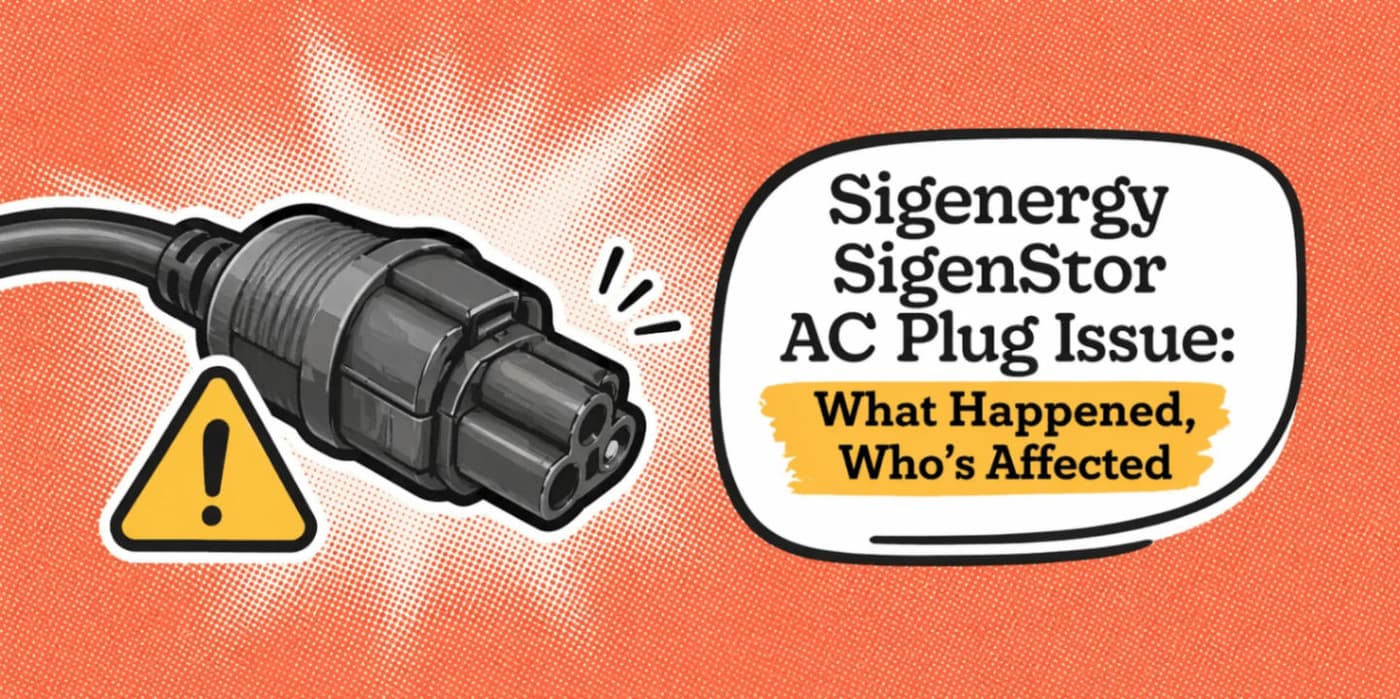 Sigenergy SigenStor AC Plug Issue: What Happened, Who’s Affected